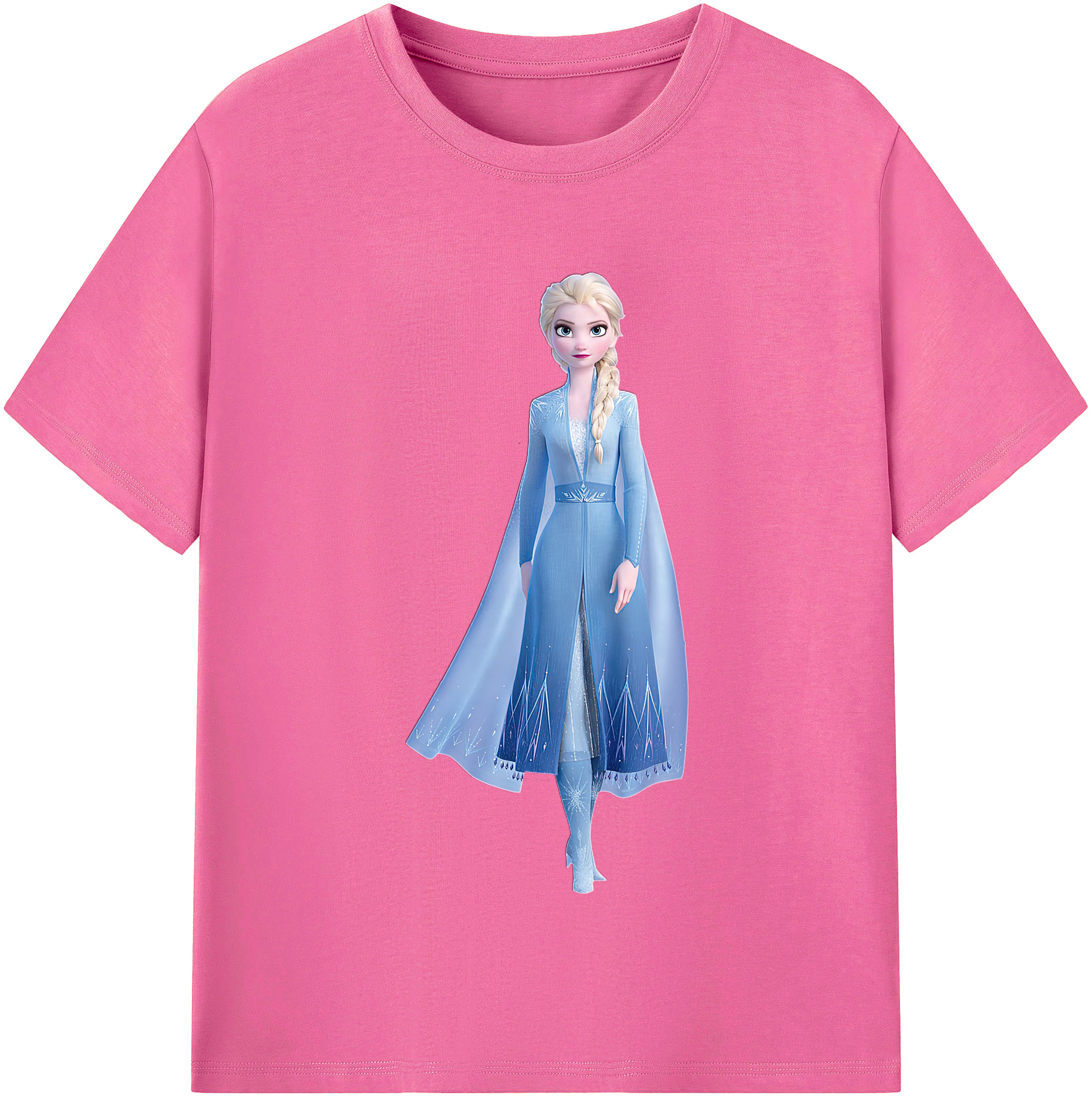（画像用） アナと雪の女王 アンナ エルサ Frozen Anna Elsa レディースカジュアルプリントTシャツ（綿100％）